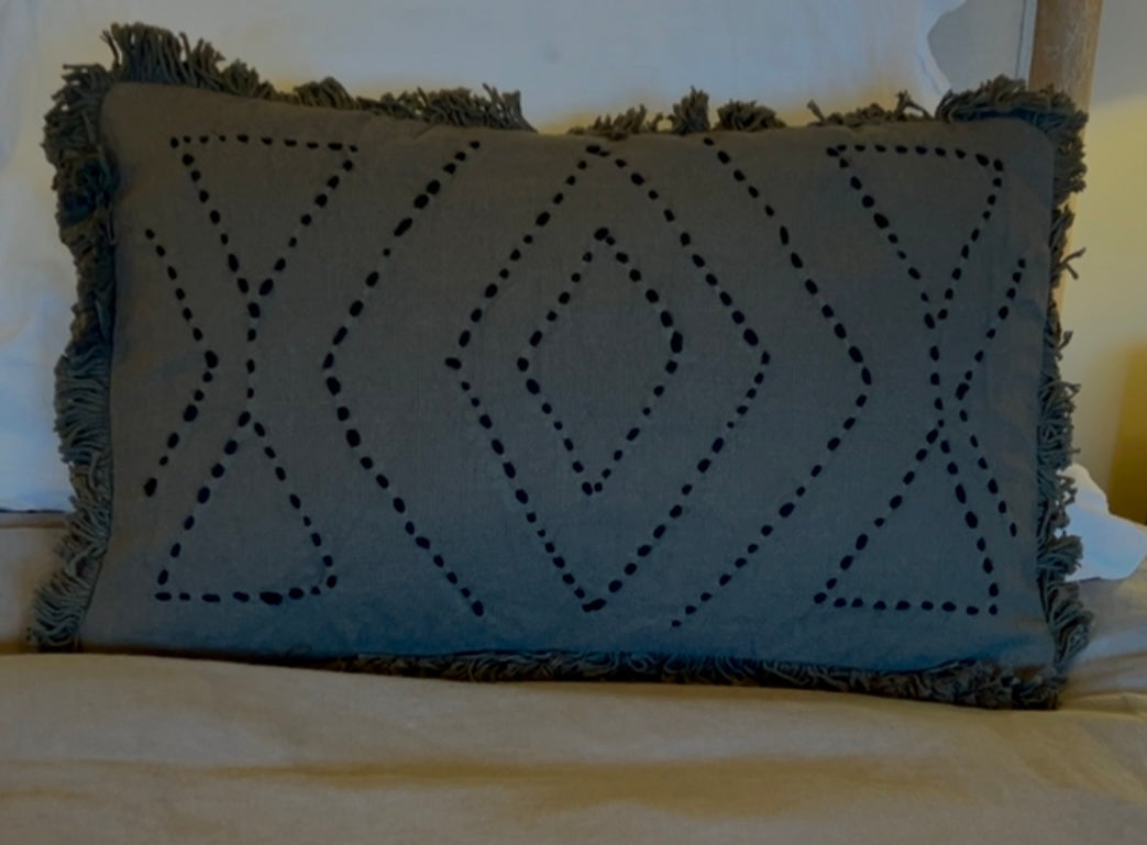 Inka cushion olive and brown