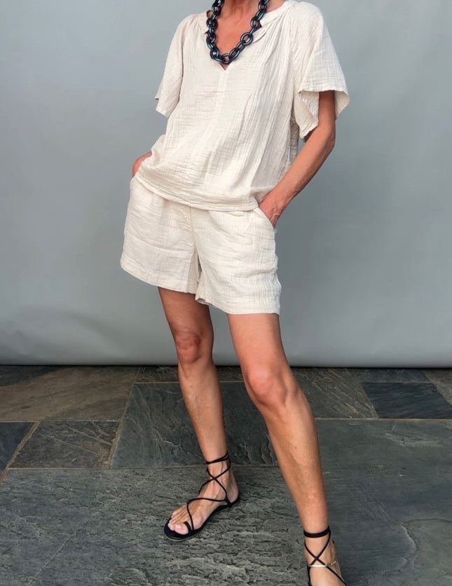 Cotton Loungewear Set – Short Sleeve Top & Shorts | Story Edit UK