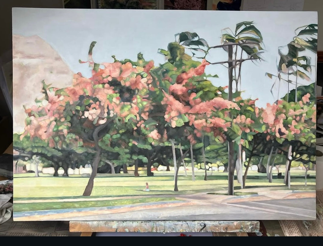 Tamsin Pearson Artist - Hawaii walk through Kapiolini Park limited edition print