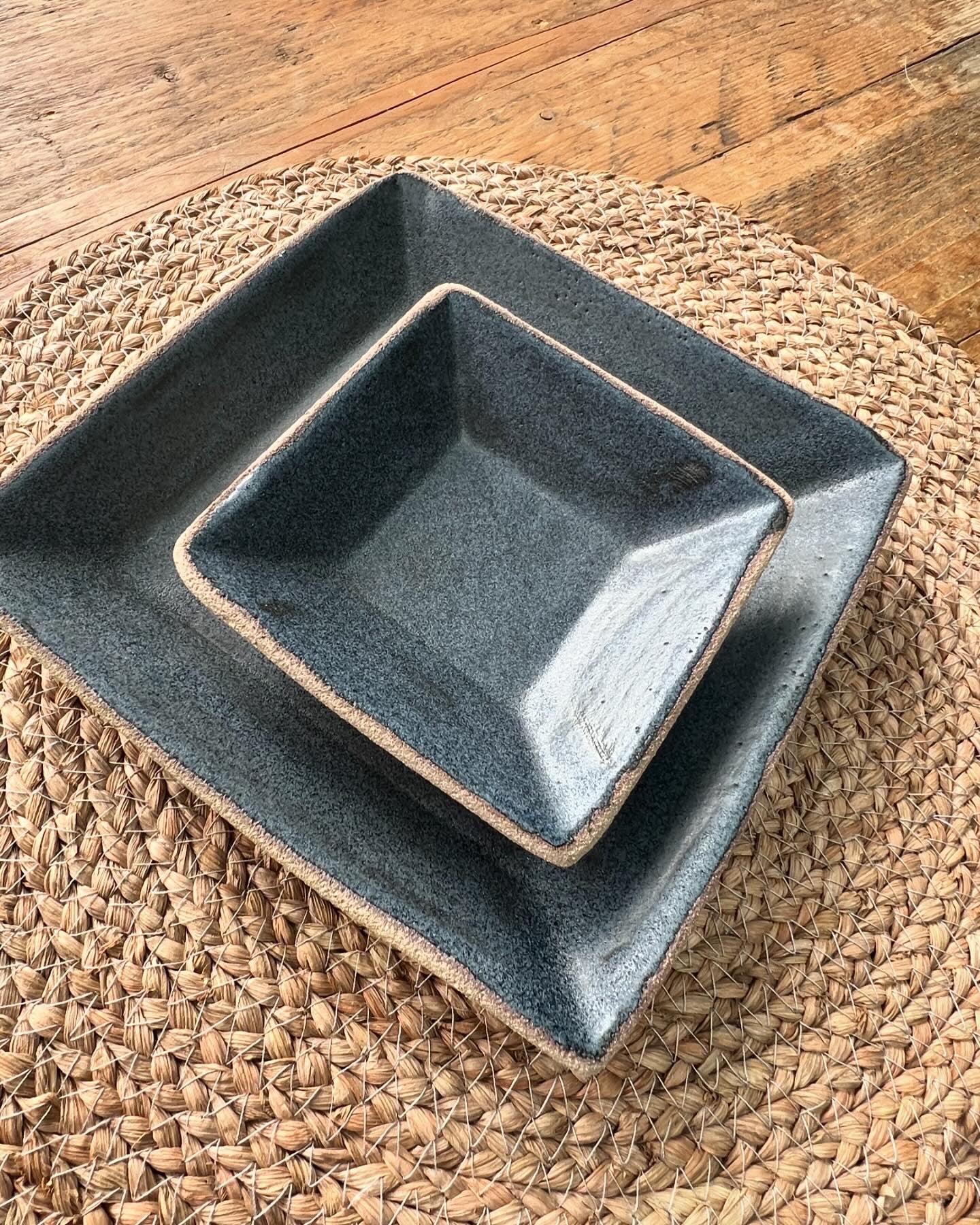 Handcrafted pottery display dish