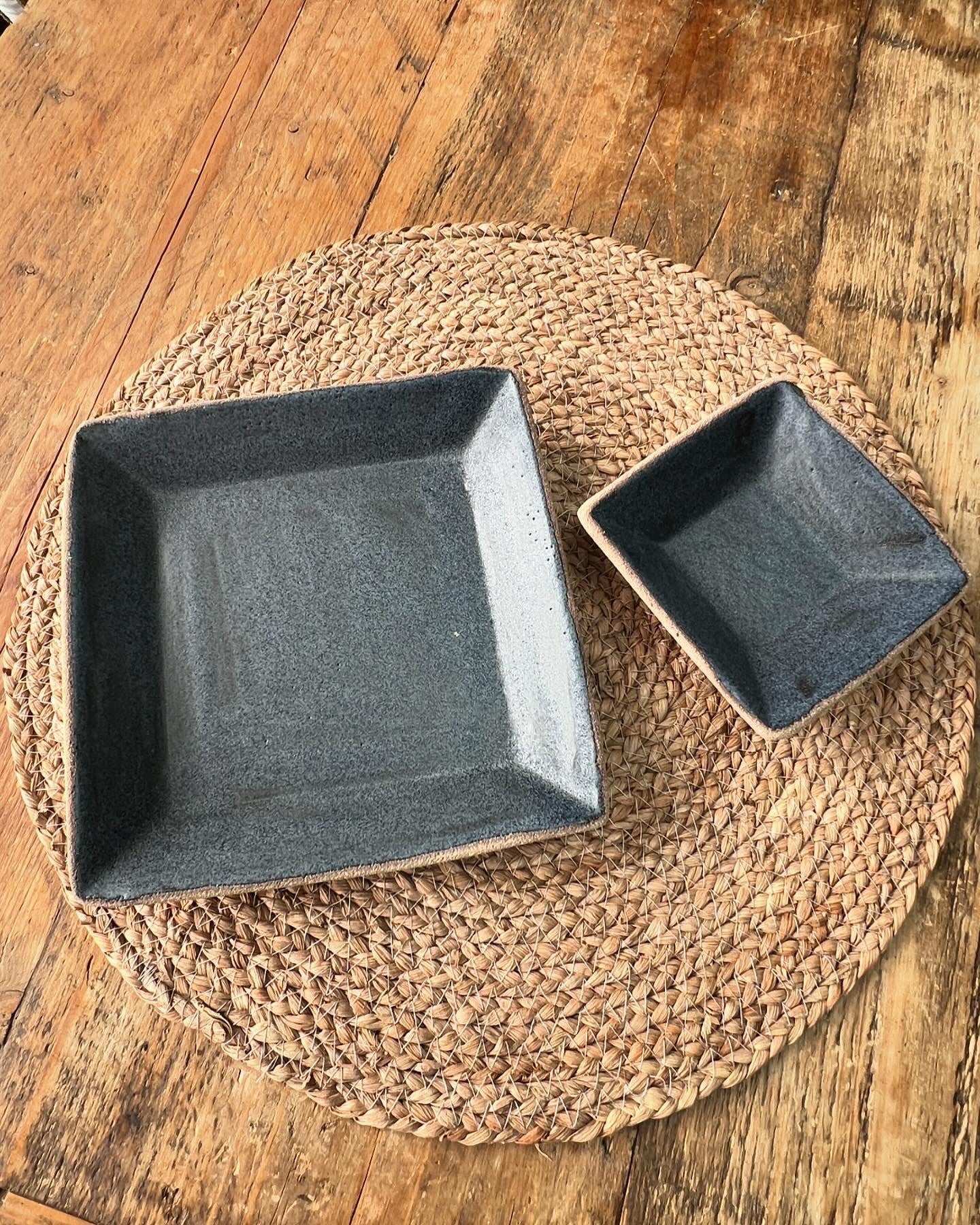 Handcrafted pottery display dish