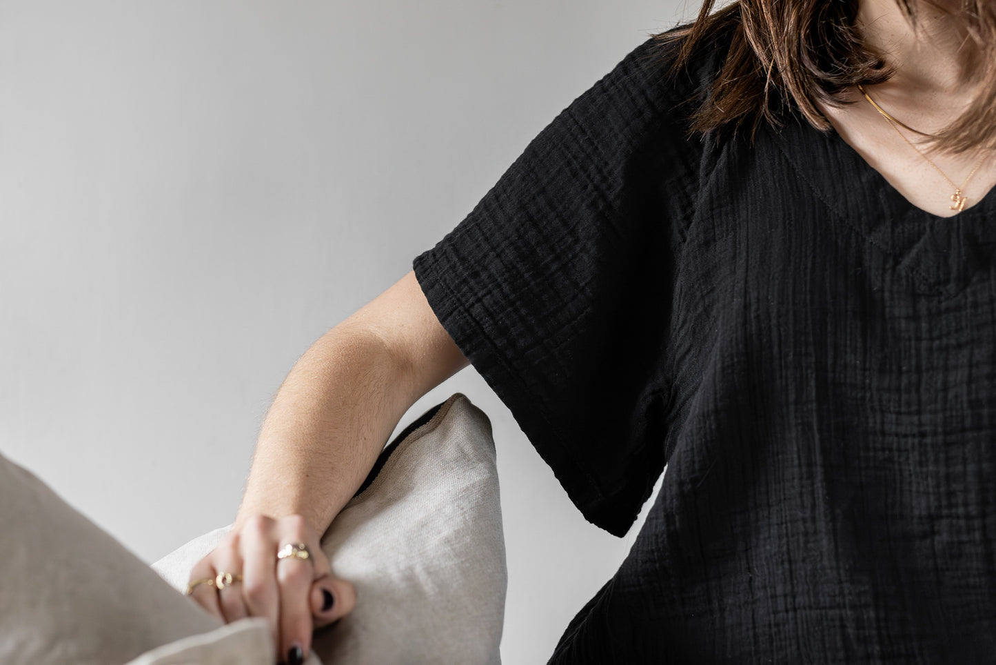 Loungewear - cotton short sleeve top and long bottoms