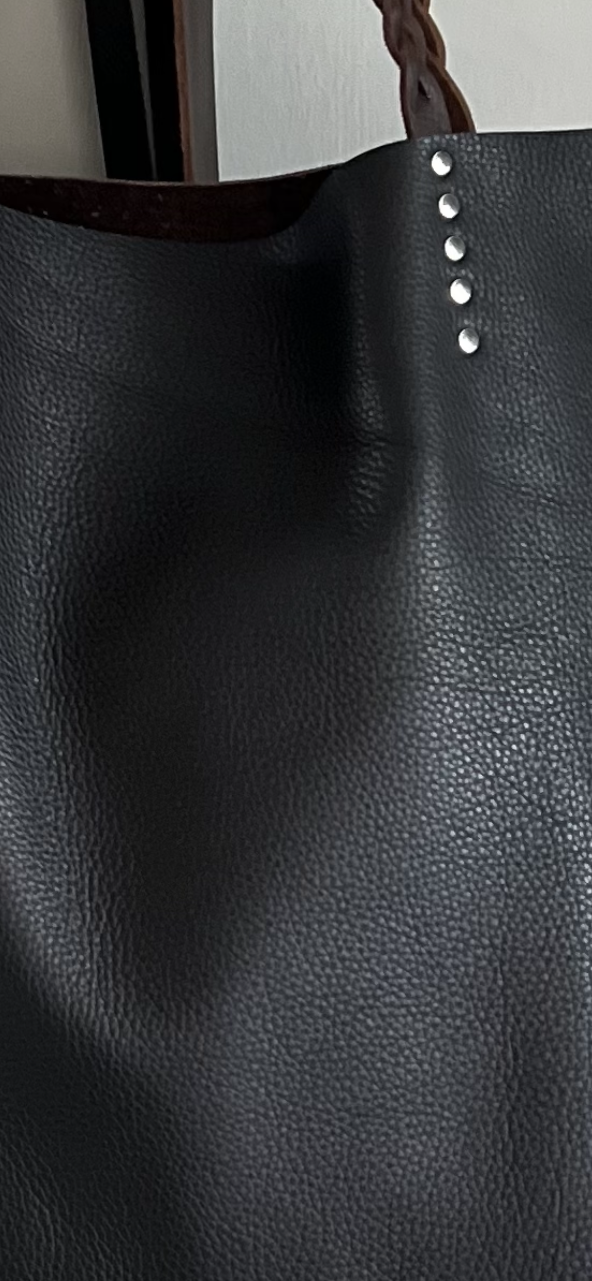 DNA - Leather tote in chocolate brown- Handmade in the UK