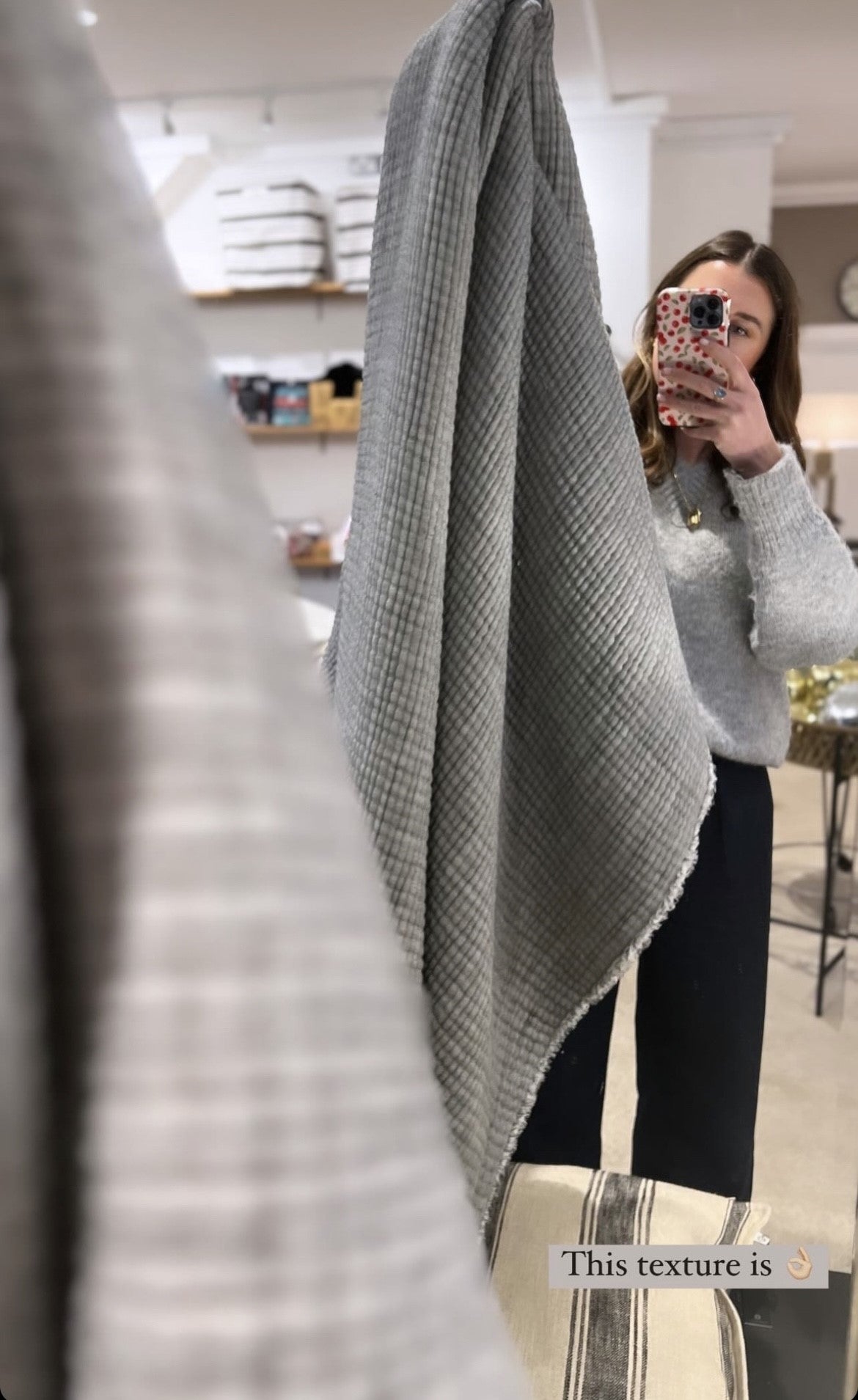 Bedspread in dark grey/taupe muslin /cotton