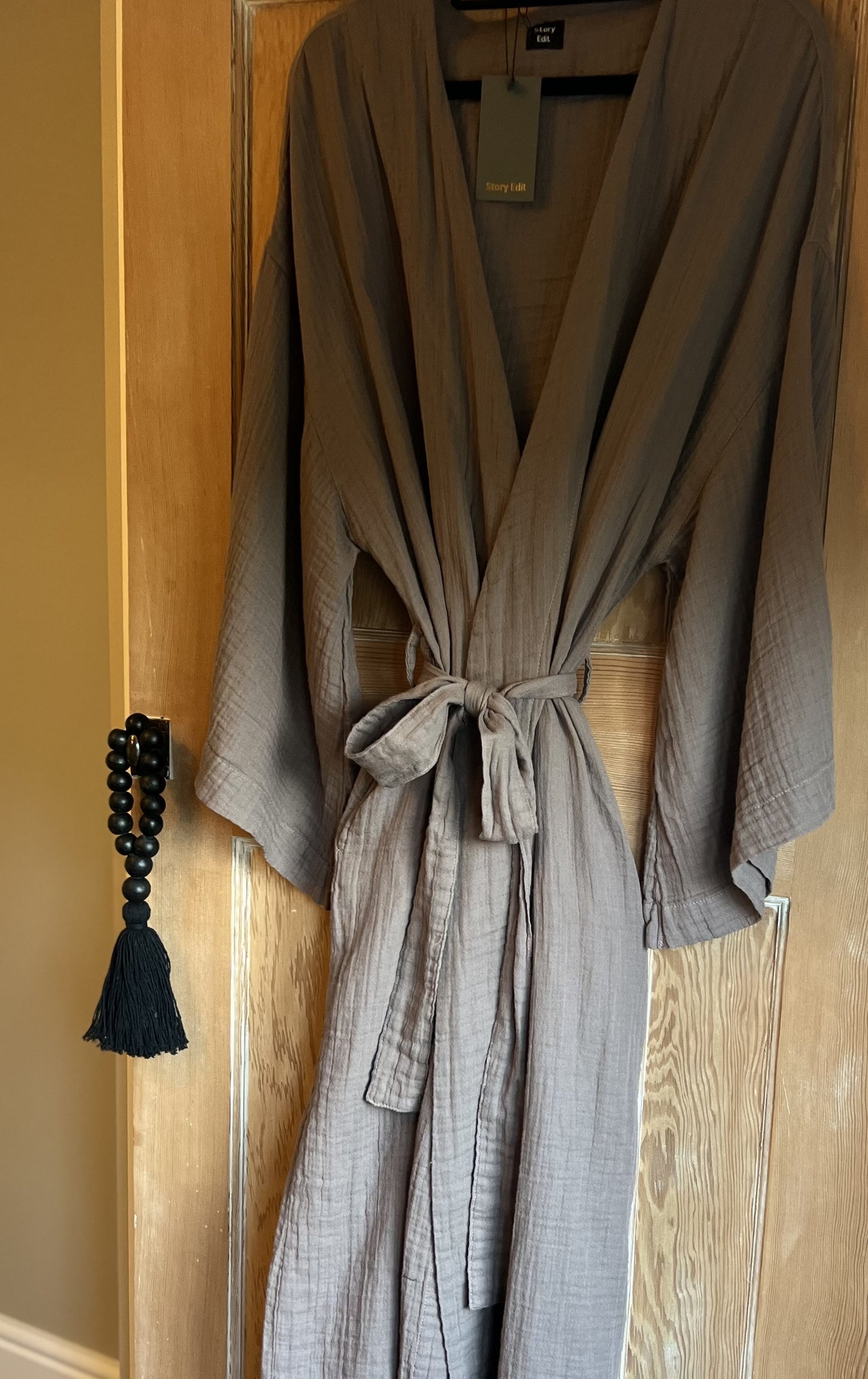 Loungewear - Beautiful kimono style lounge robe in cotton/ long