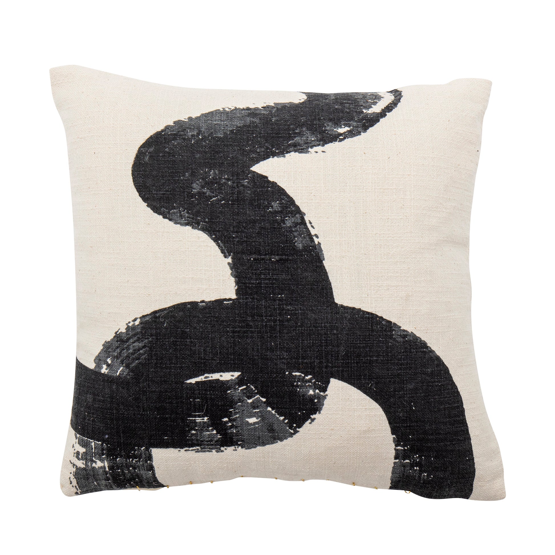 Black and white cotton cushion