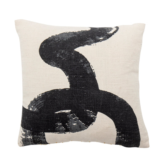 Black and white cotton cushion