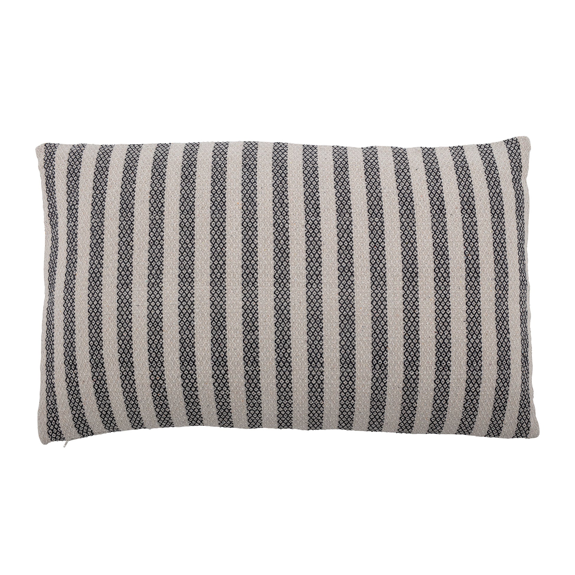Black and white stripe cotton cushion