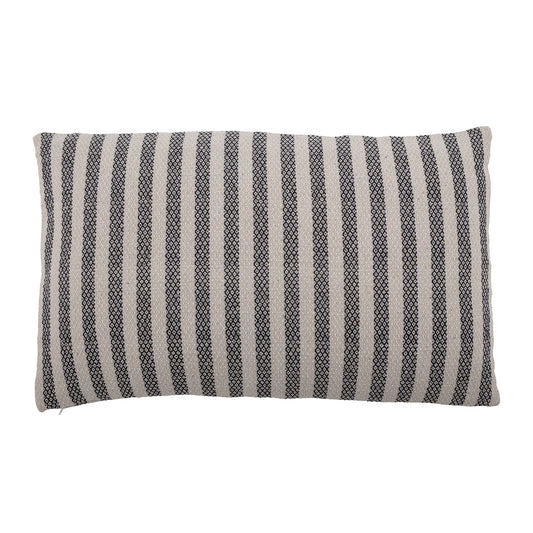 Black and white stripe cotton cushion