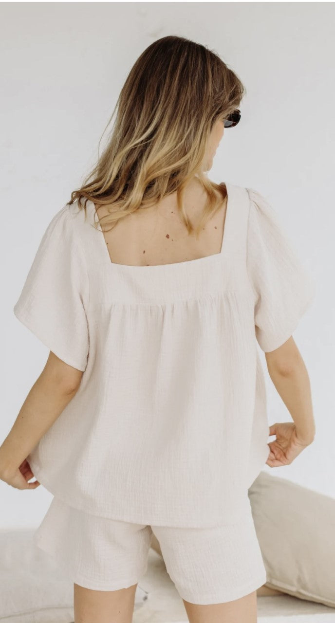 Loungewear - set-cotton shorts and blouse