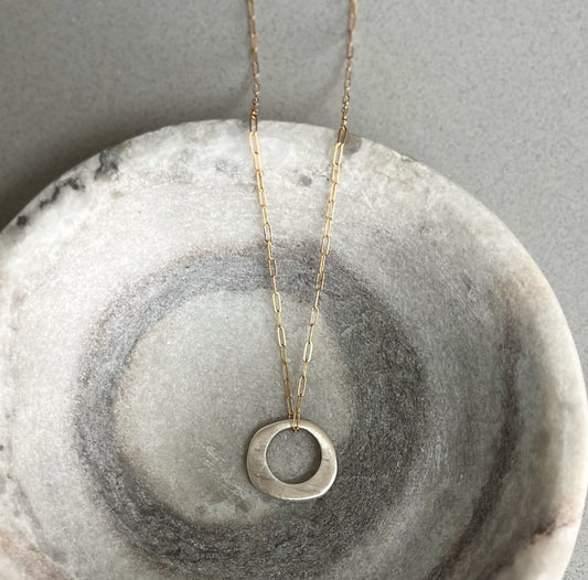 Sterling silver and gold plated necklace on chain