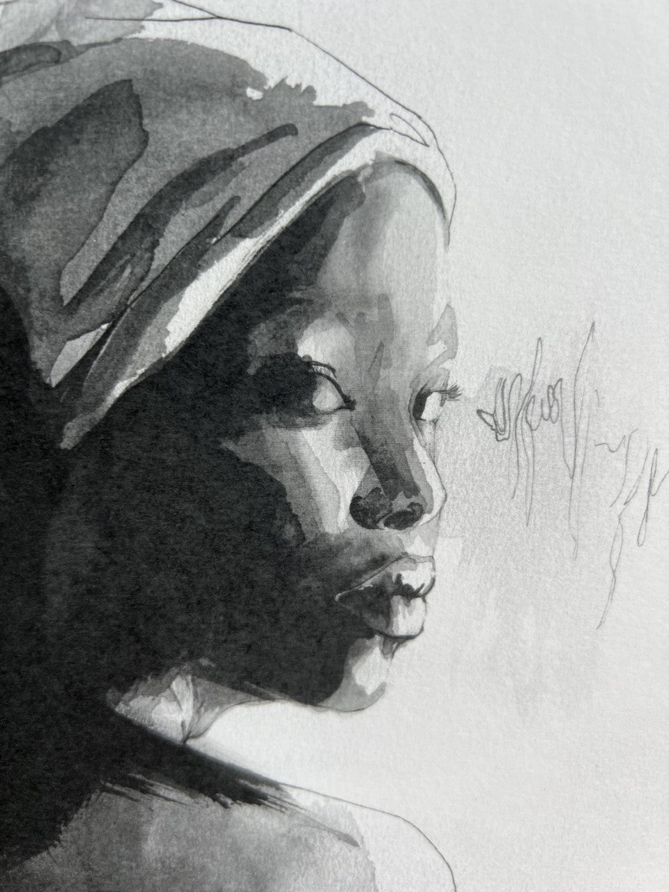 Print/black and white - Black woman with soul