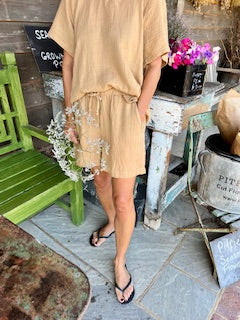 Loungewear -cotton -Story Lounge Box (Robe, Top, Long pants, Shorts) - neutrals