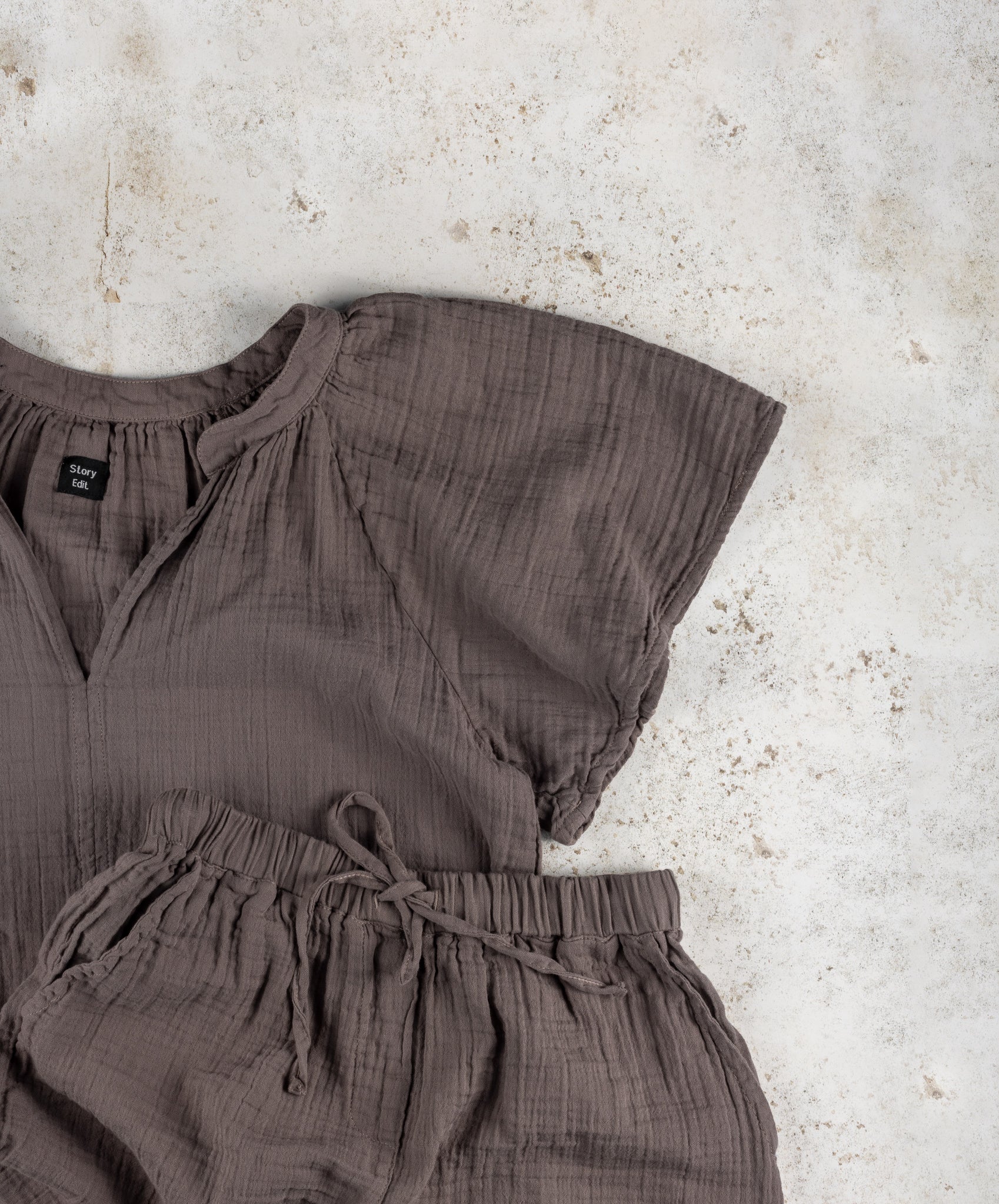 loungewear cotton short sleeve top and shorts