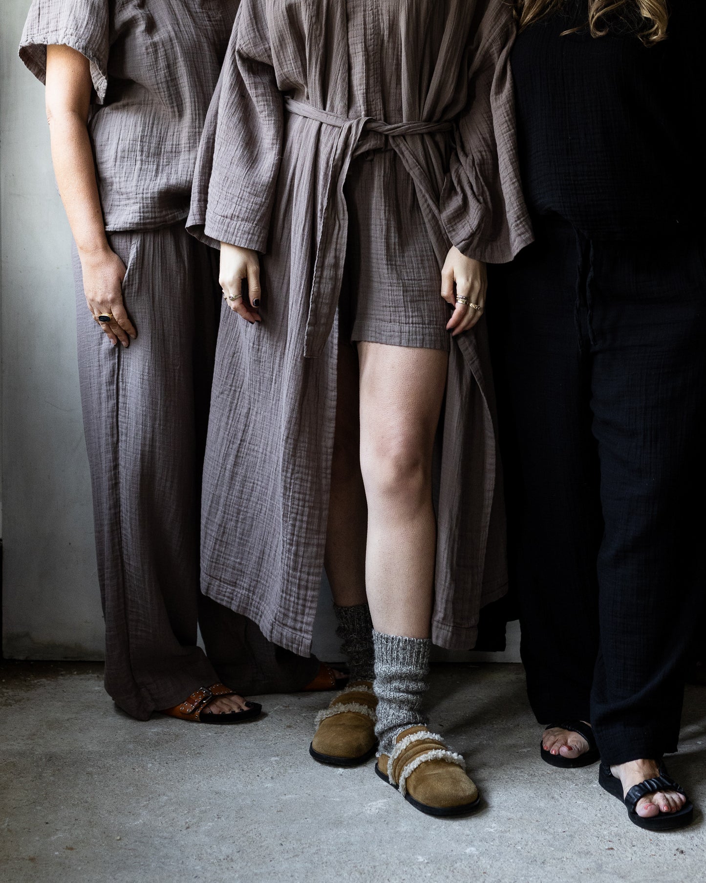 Loungewear -cotton -Story Lounge Box (Robe, Top, Long pants, Shorts) - neutrals