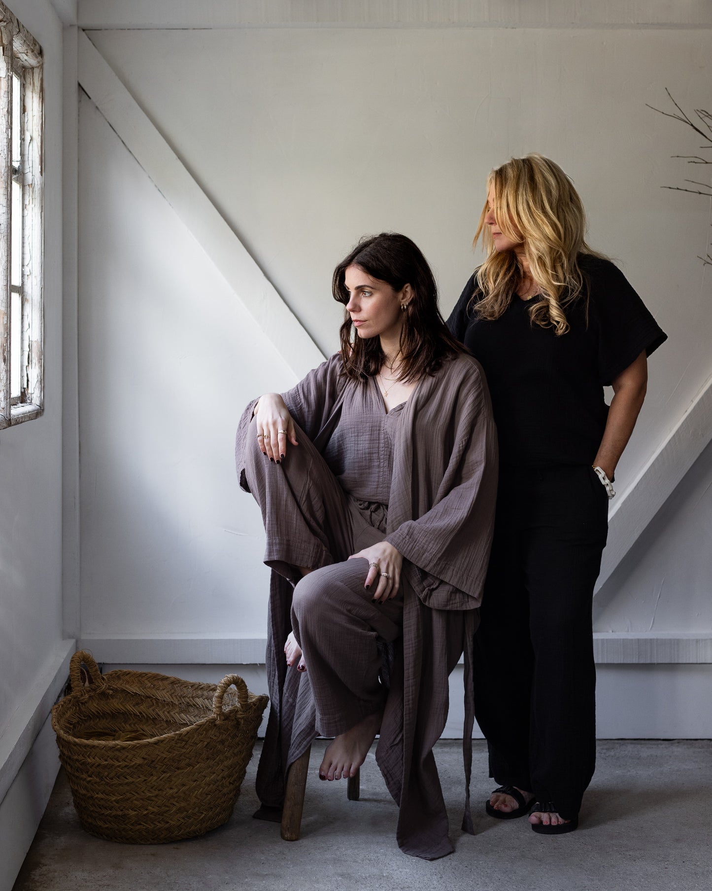 Loungewear -cotton -Story Lounge Box (Robe, Top, Long pants, Shorts) - neutrals