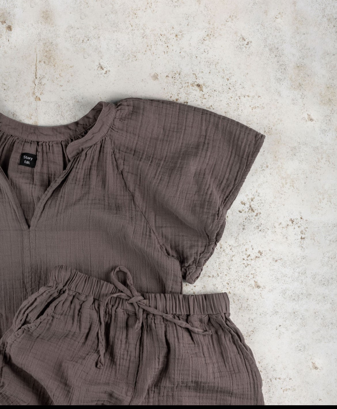 Loungewear -cotton -Story Lounge Box (Robe, Top, Long pants, Shorts) - neutrals